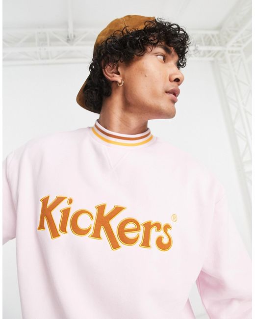 Kickers logo sweatshirt in with orange