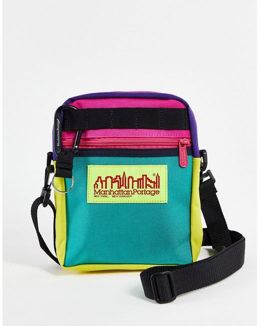 Manhattan Portage Coney Island cross body bag in pink and yellow