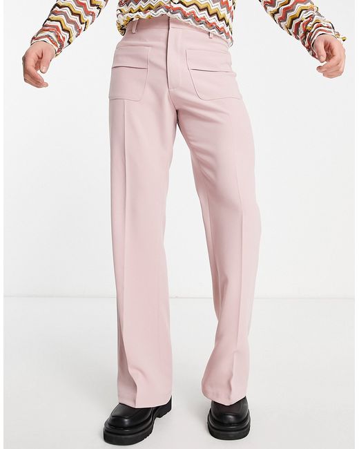 Asos Design smart flared pants with front pockets in