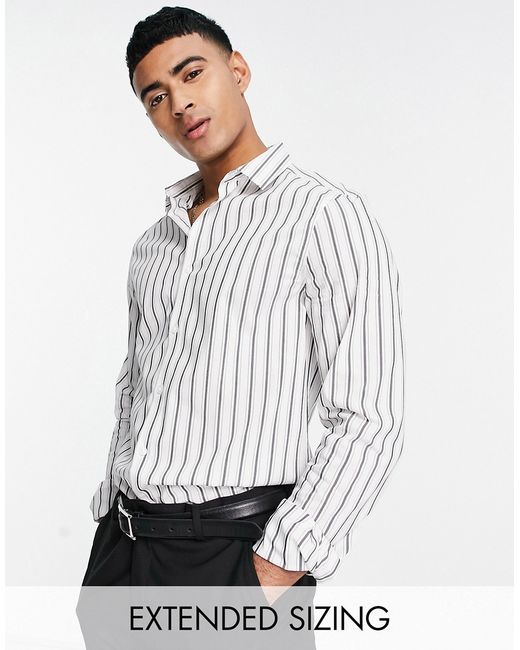 Asos Design slim fit stripe work shirt in