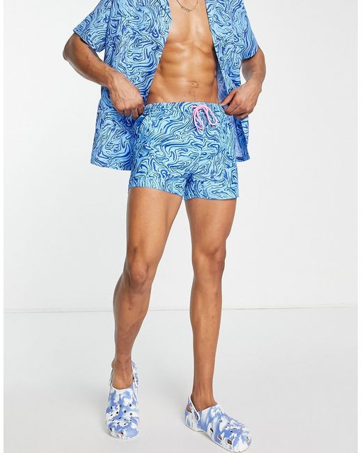 South Beach swim shorts in swirl print
