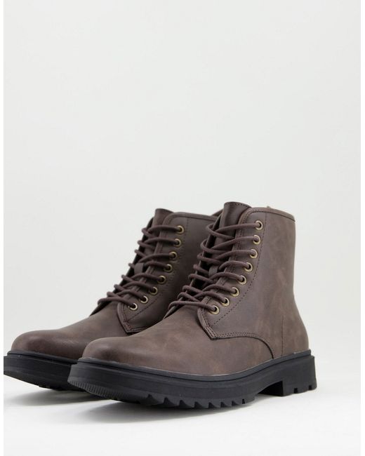 New Look smart lace up boots in