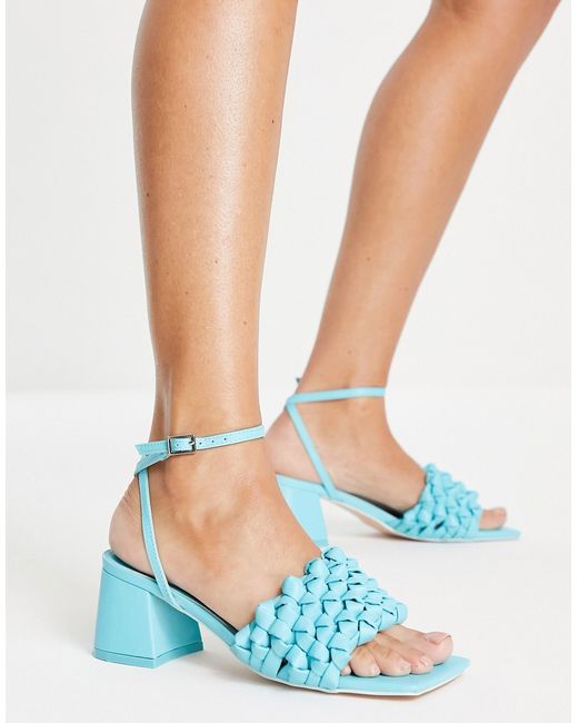 Public Desire Got This block heeled sandals with woven detail in