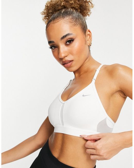 Nike Training Dri-FIT Indy v-neck light-support padded sports bra in