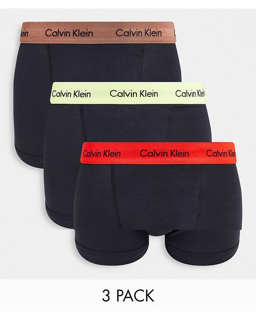 Calvin Klein exclusive 3 pack trunk with contrast waistband in