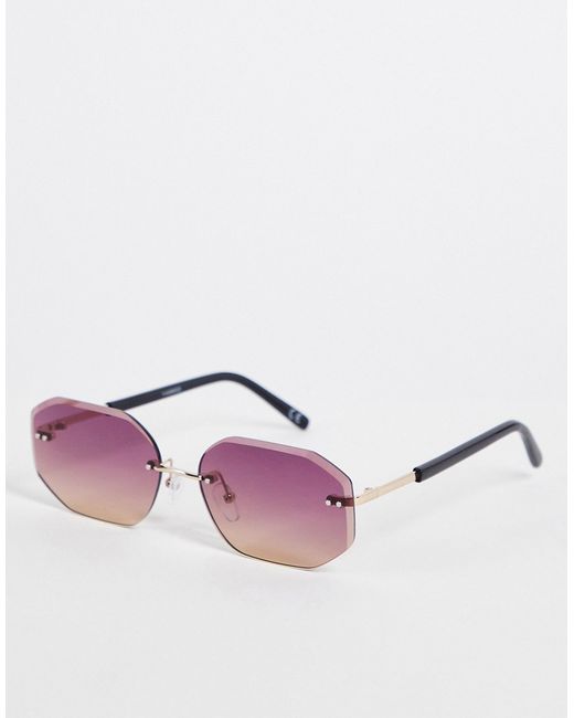 Asos Design rimless 90s hexagon sunglasses with gradient lens
