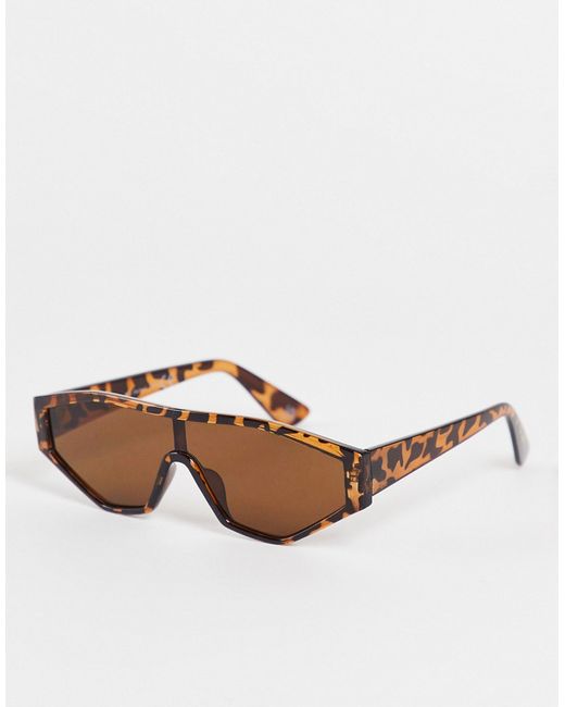 TopShop visor sunglasses in tort-
