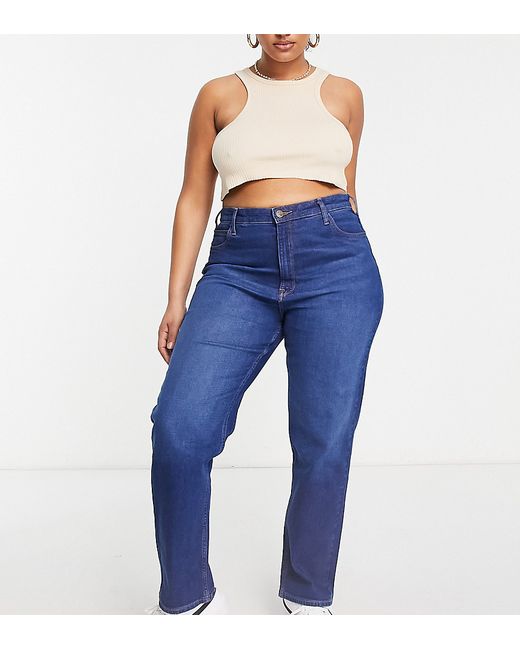 Lee Plus high rise mom jeans in mid wash