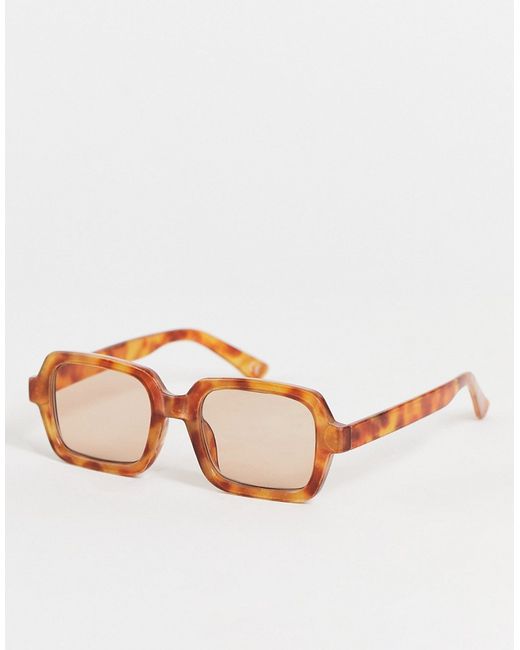 TopShop 70s plastic rectangle sunglasses in tortoiseshell-