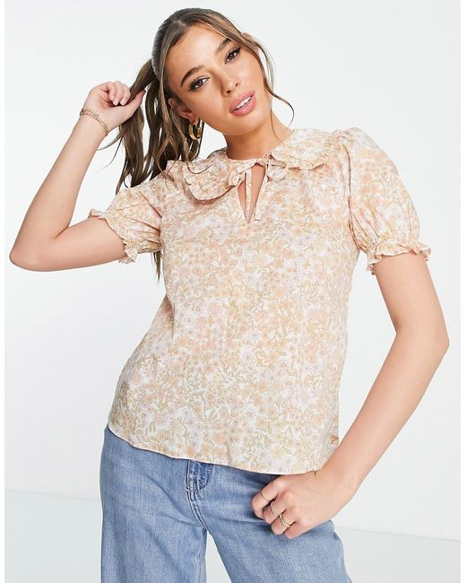 New Look collared blouse in retro floral
