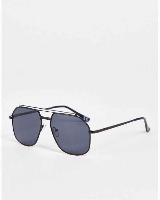 Topman navigator sunglasses in with blue lens