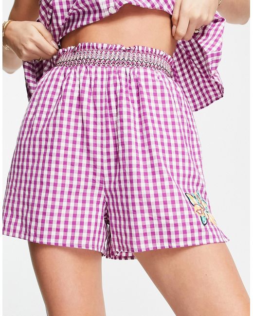 French Connection relaxed picnic shorts in gingham part of a set