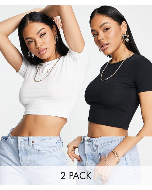 Asos Design fitted crop t-shirt in 2 pack SAVE-