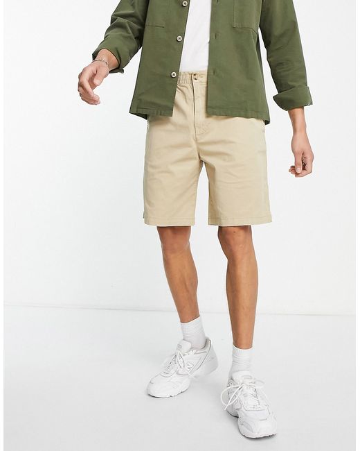 Pull & Bear relaxed elasticized chino shorts in