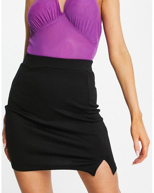 Trendyol fitted mini skirt with split in