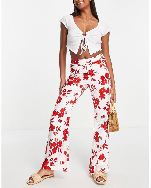 Urban Revivo flared pants in floral print part of a set