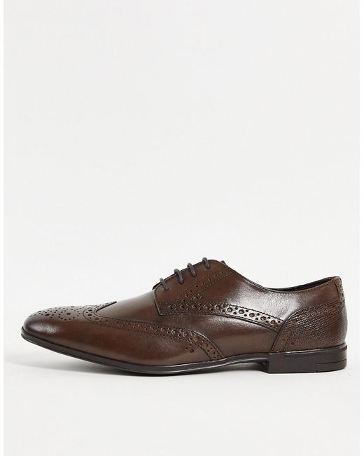 River Island lace up derby brogues in dark