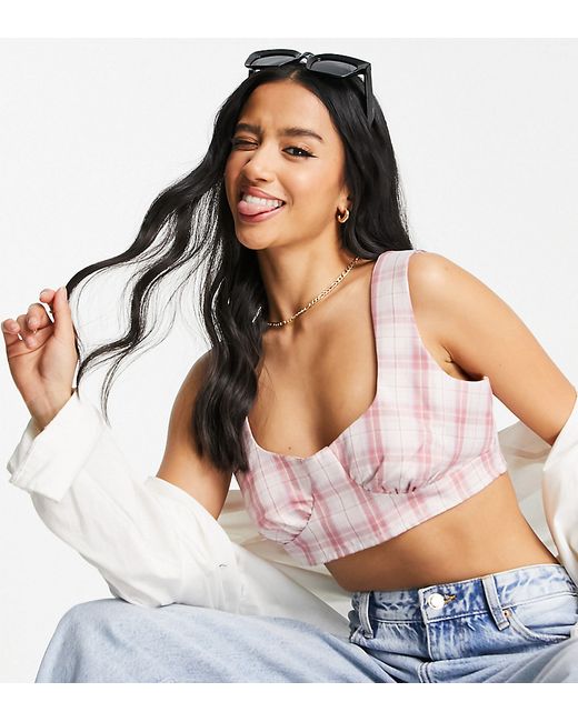 Missguided Petite gingham bralet in part of a set
