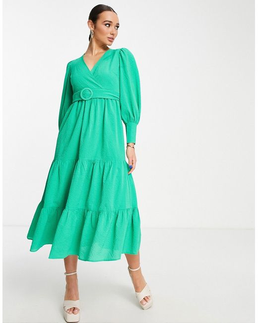 Y.A.S belted tiered maxi dress in bright