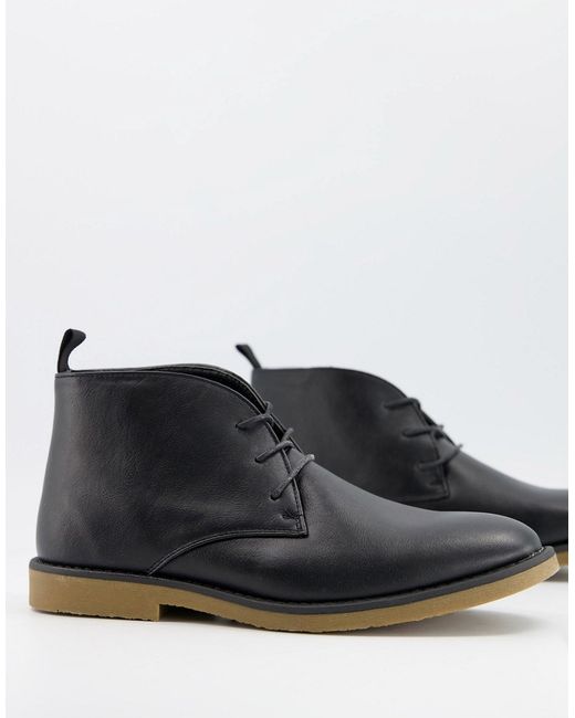 French Connection faux leather chukka boots in