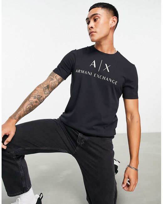 Armani Exchange text logo print T-shirt in