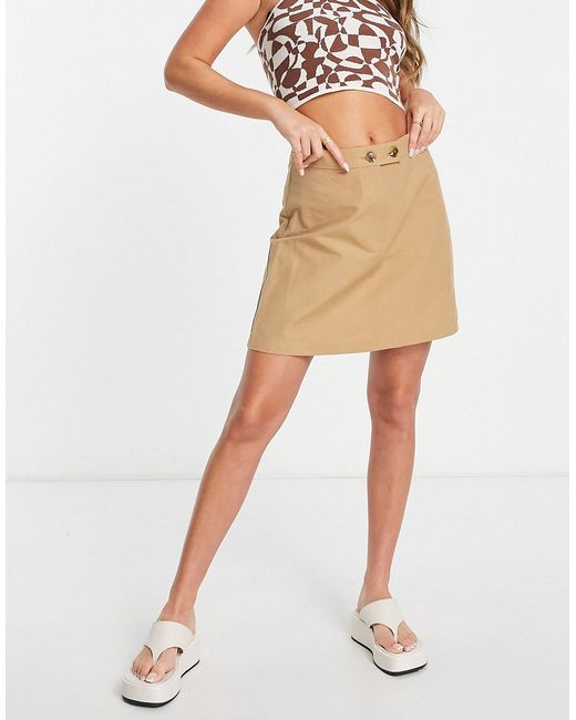 Object utility a-line skirt in camel part of a set-