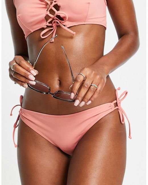 French Connection lace up bikini bottom in
