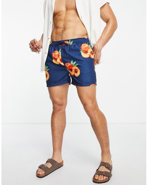Selected Homme swim shorts in peach print