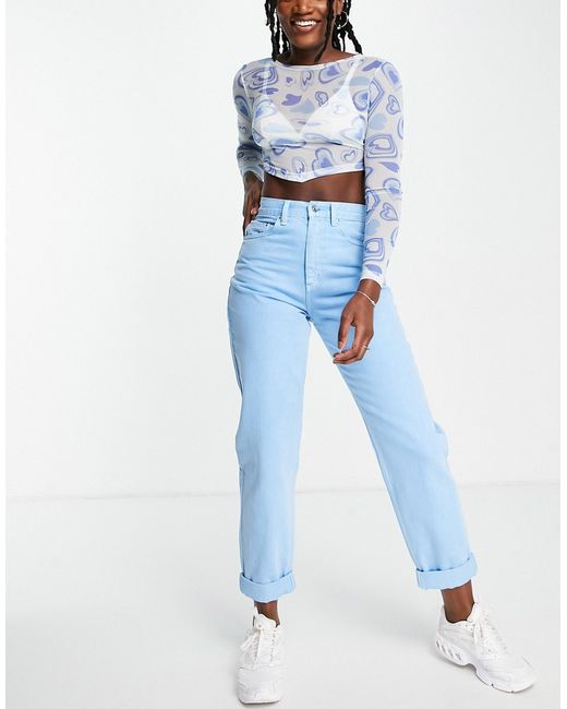 Asos Design high waist slouchy mom jeans in natural dye