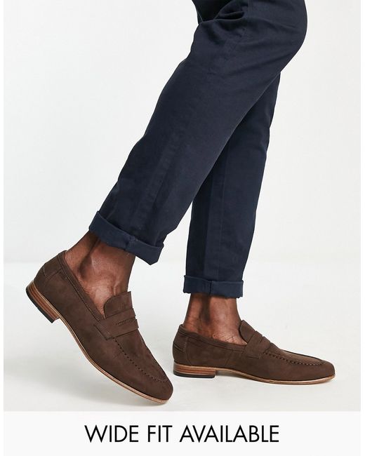 Asos Design loafers in faux suede with natural sole