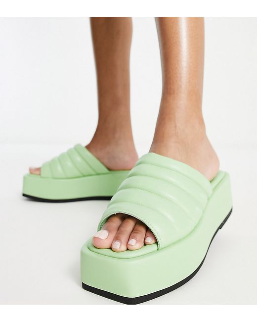 Simply Be Wide Fit quilted flatform sandals in