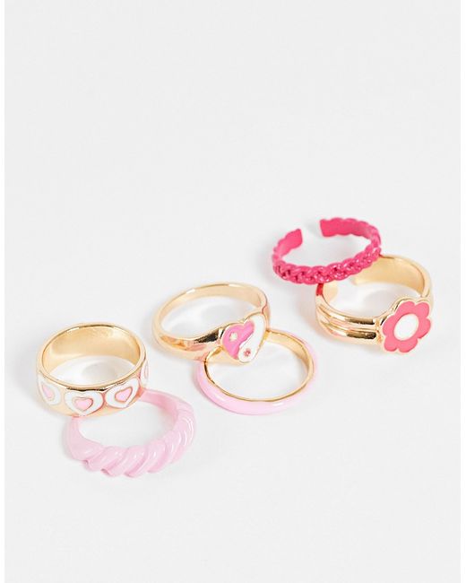 Madein. Madein chunky pack of detailed rings