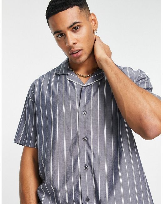 Abercrombie & Fitch revere collar shirt in stripe
