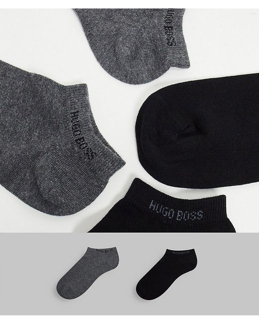 Boss Bodywear BOSS 2 pack ankle socks in gray black-