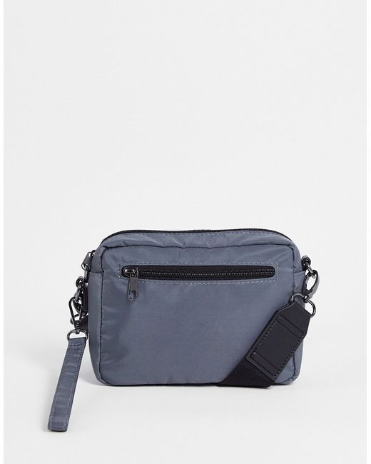 Asos Design camera bag with wrist strap in charcoal-