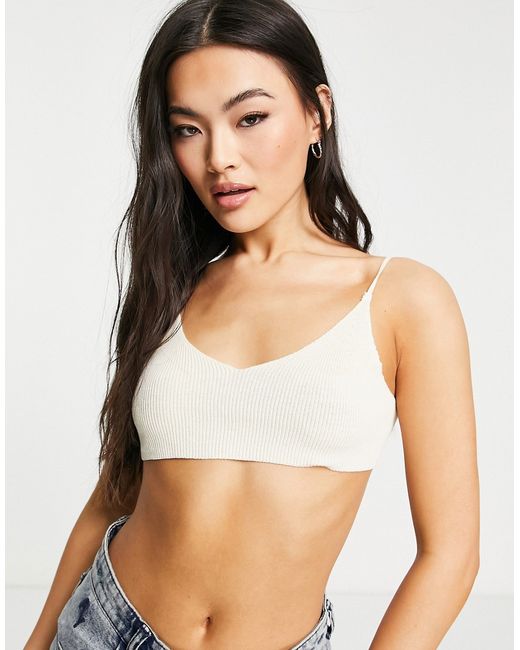 Na-Kd X Zoe Pastelle twisted knitted top in off white-
