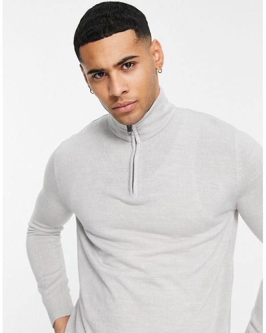 French Connection soft touch half zip sweater in light