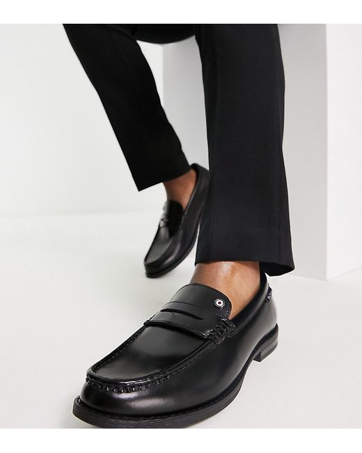 Ben Sherman Wide Fit dressy leather penny loafers in