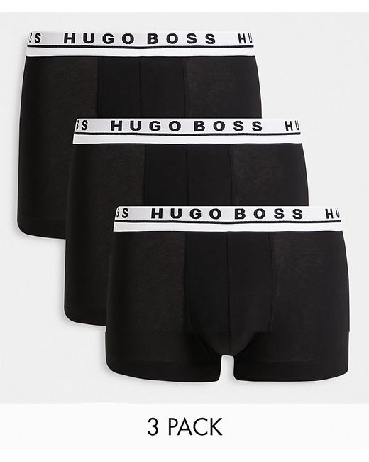 Boss Bodywear BOSS 3 pack trunks with repeated contrast logo waistband in