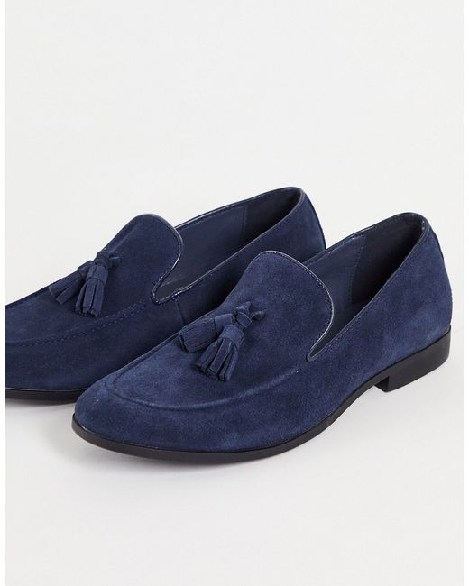 Office Manage tassel suede loafers in