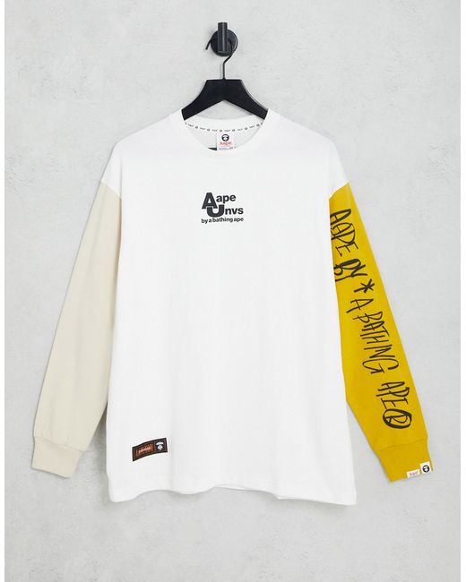 Aape By *A Bathing Ape® by A Bathing Ape tricolor long sleeve top in off