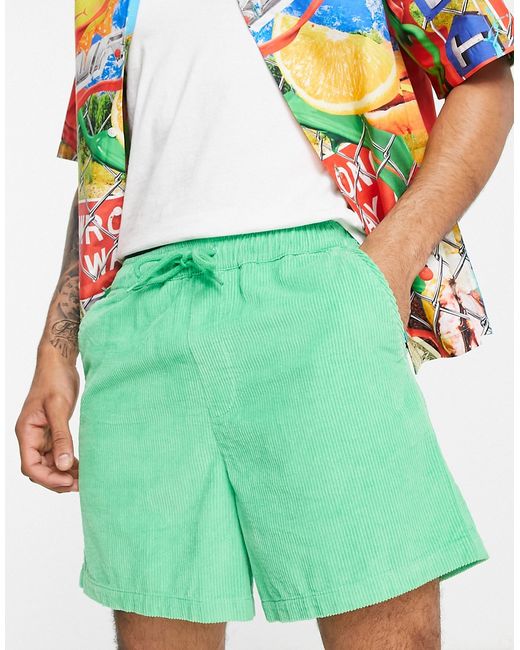 Asos Design wide shorts in bright cord