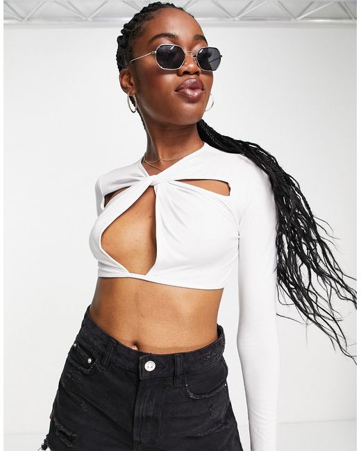Asos Design cut out long sleeve top in