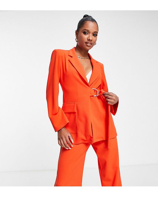 ASOS Petite DESIGN Petite jersey suit utility blazer with D-ring detail in