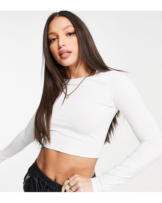 ASOS Tall DESIGN Tall fitted crop t-shirt with long sleeve in
