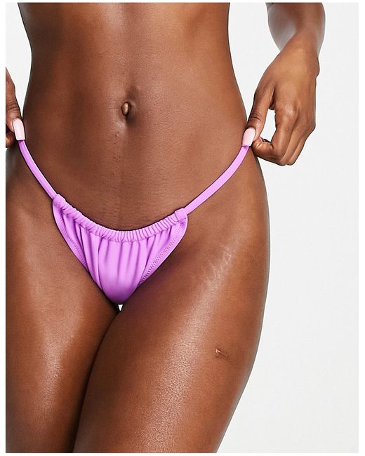 Candypants high leg string bikini bottoms in lilac-