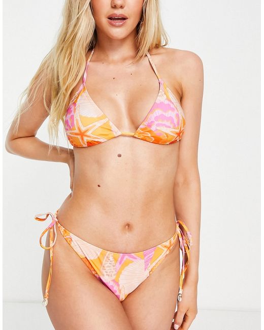 Chelsea Peers triangle bikini top in starfish print