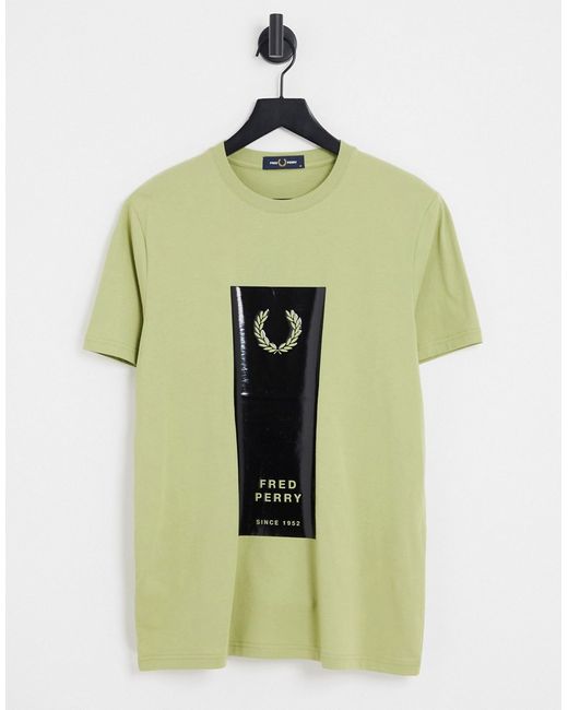 Fred Perry block print T-shirt in