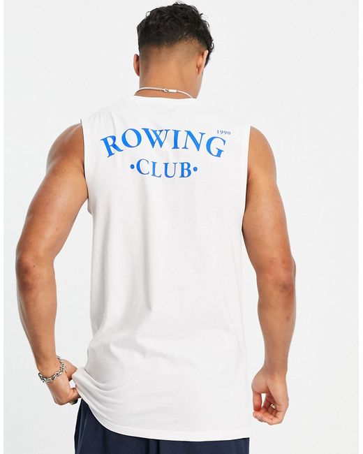 Jack & Jones Originals oversized tank top with rowing club back print in