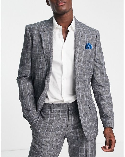 River Island checked suit jacket in